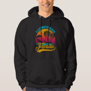 Clearwater Beach Florida Palm Tree Island Retro Su Hoodie