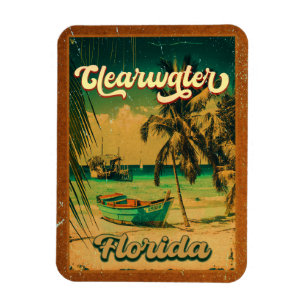 Clearwater Beach Florida Palm Tree Souvenirs 60s Magnet