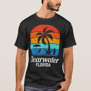 Clearwater Beach Florida Palm Tree Vintage Sunset  T-Shirt