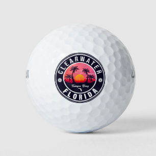 Clearwater Beach Florida Retro Sunset Souvenirs Golf Balls