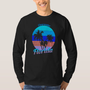Clearwater Beach Florida Retro Tropical Palm Trees T-Shirt
