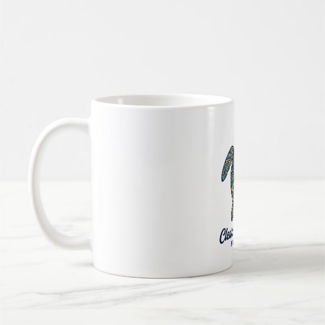 Clearwater Beach Florida Sea Turtle Vector Design_ Coffee Mug (Left)