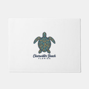 Clearwater Beach Florida Sea Turtle Vector Design_ Doormat