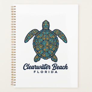 Clearwater Beach Florida Sea Turtle Vector Design_ Planner