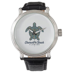 Clearwater Beach Florida Sea Turtle Vector Design_ Watch