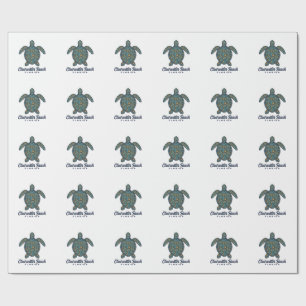 Clearwater Beach Florida Sea Turtle Vector Design_ Wrapping Paper