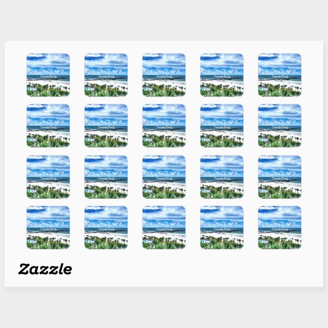 Clearwater Beach, Florida,  Square Sticker (Sheet)