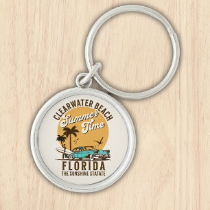 ClearWater Beach Florida Summer Time Key Ring
