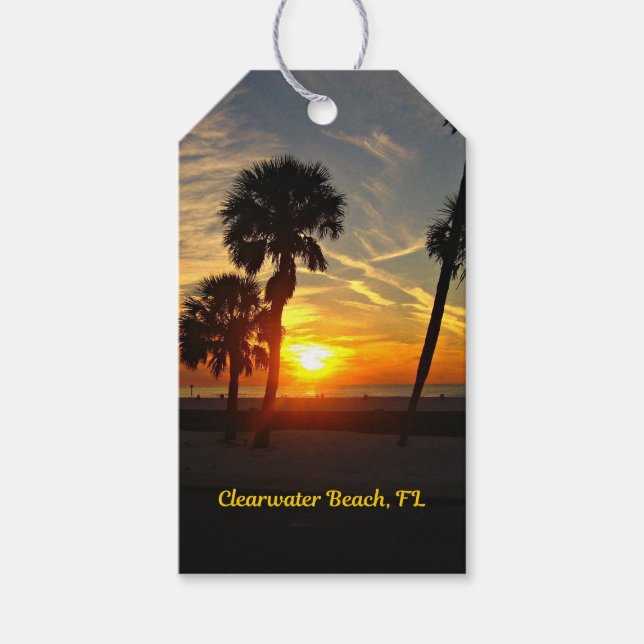 Clearwater Beach, Florida Sunset Gift Tags (Front)