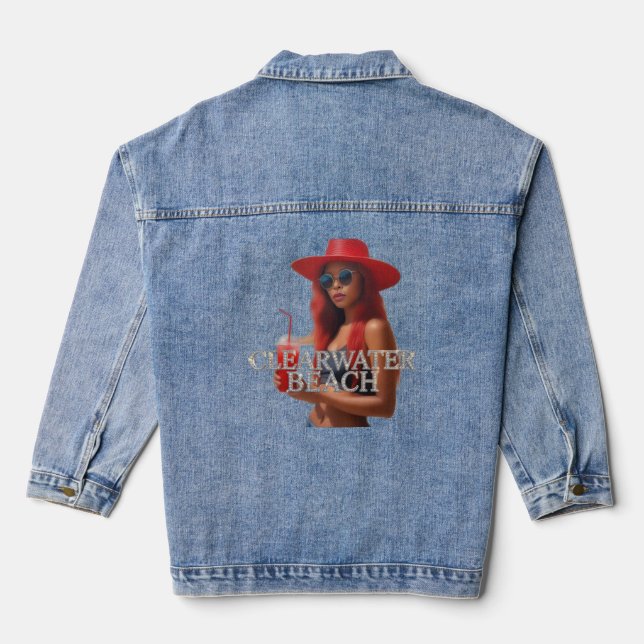 Clearwater Beach Florida T-Shirt Denim Jacket (Back)