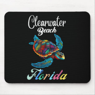 Clearwater Beach Florida Tie Dye Sea Turtle Family Mouse Mat
