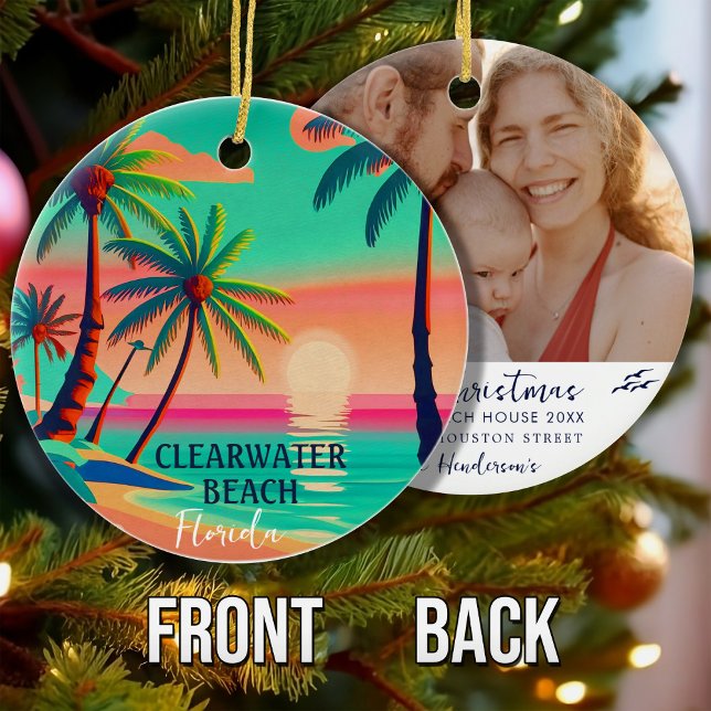 Clearwater Beach Florida Tropical Palm Tree 1950s Ceramic Tree Decoration (Creator Uploaded)