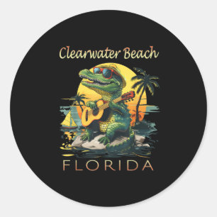Clearwater Beach Florida Vacation Cute Alligator S Classic Round Sticker