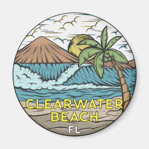 Clearwater Beach Florida Vintage Magnet