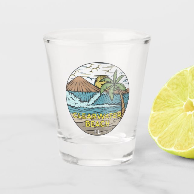 Clearwater Beach Florida Vintage Shot Glass (Front)