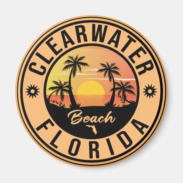 Clearwater Beach Florida Vintage Souvenirs Magnet (Front)