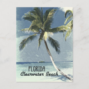 Clearwater Beach Florida Vintage Travel Poster Art Postcard