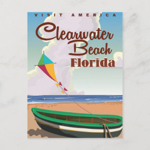 Clearwater Beach, Florida vintage travel poster Postcard