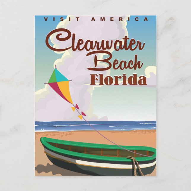 Clearwater Beach, Florida vintage travel poster Postcard (Front)