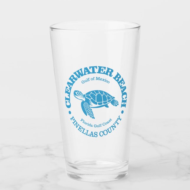 Clearwater Beach (sea turtle) Glass (Front)