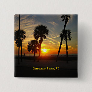 Clearwater Beach Sunset 15 Cm Square Badge