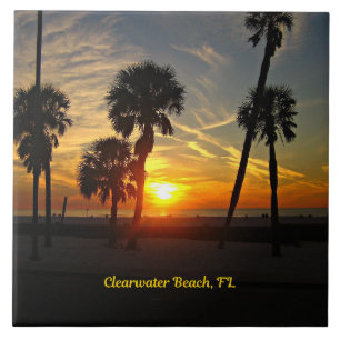 Clearwater Beach Sunset Tile