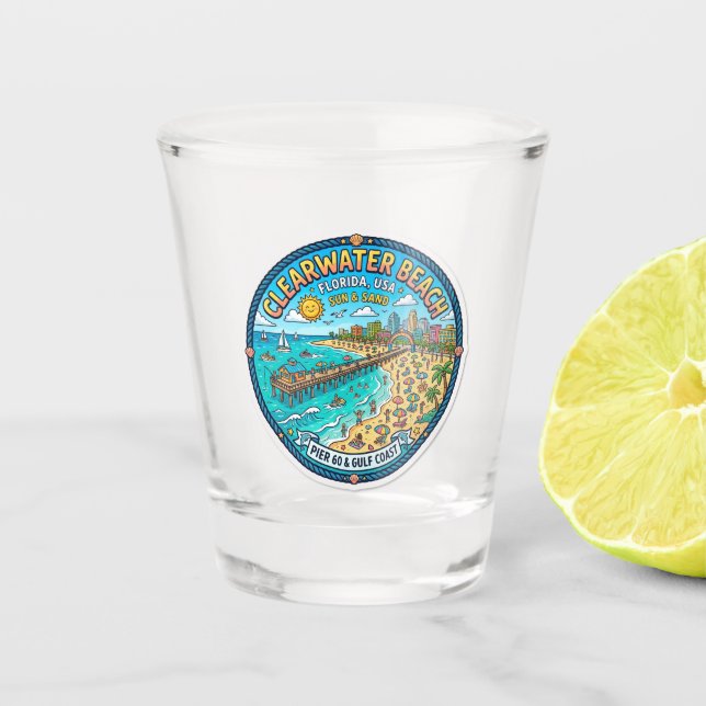 Clearwater Beach USA Shot Glass (Front)