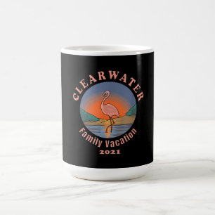 Clearwater Flamingo Vacation 2021 Funny Flamingo Coffee Mug