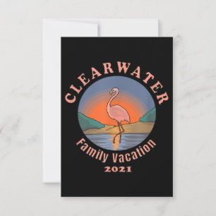 Clearwater Flamingo Vacation 2021   Funny Flamingo Thank You Card