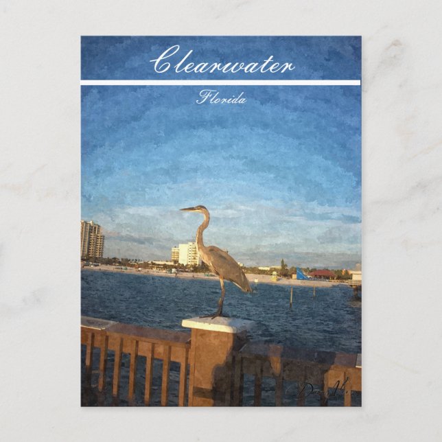 Clearwater Florida Beach Scene Postcard (Front)