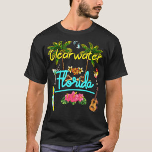 Clearwater Florida Beach Summer Palm Surf Sun Set  T-Shirt