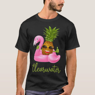 Clearwater Florida Beach Tropical Flamingo Pineap T-Shirt