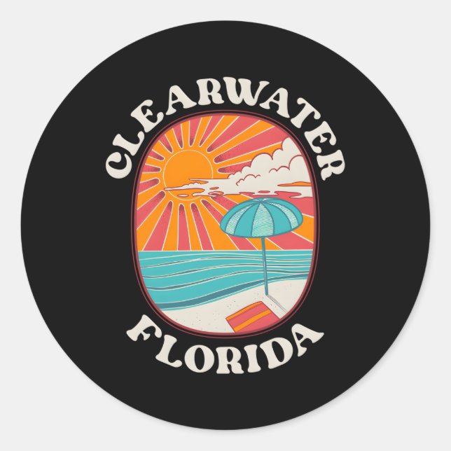 Clearwater Florida Fl Classic Round Sticker (Front)
