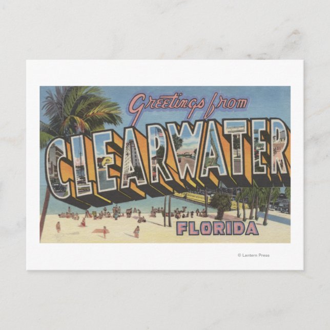 Clearwater, Florida - Large Letter Scenes 2 Postcard (Front)