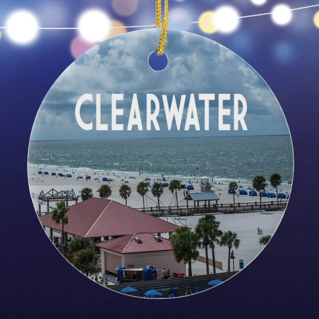 Clearwater Florida photo of beach Ceramic Tree Decoration (Creator Uploaded)