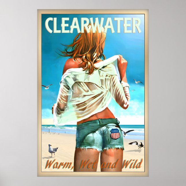 Clearwater Florida Pinellas County Beach Pin U Poster (Front)