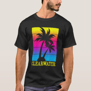 Clearwater Florida Retro Vintage Palm Tree Vacatio T-Shirt