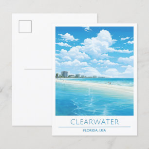 Clearwater Florida USA Spain Vintage Travel  Postcard