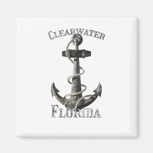 Clearwater Florida Vacation Nautical Anchor Magnet