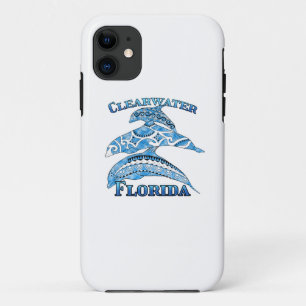 Clearwater Florida Vacation Tribal Dolphins iPhone 11 Case