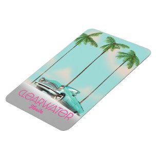 Clearwater Florida vintage style travel poster Magnet