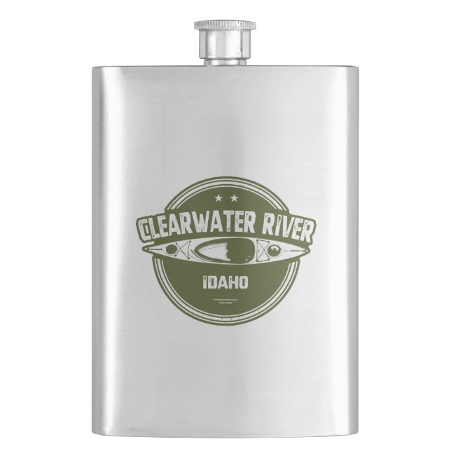Clearwater River Idaho Kayaking Hip Flask (Front)