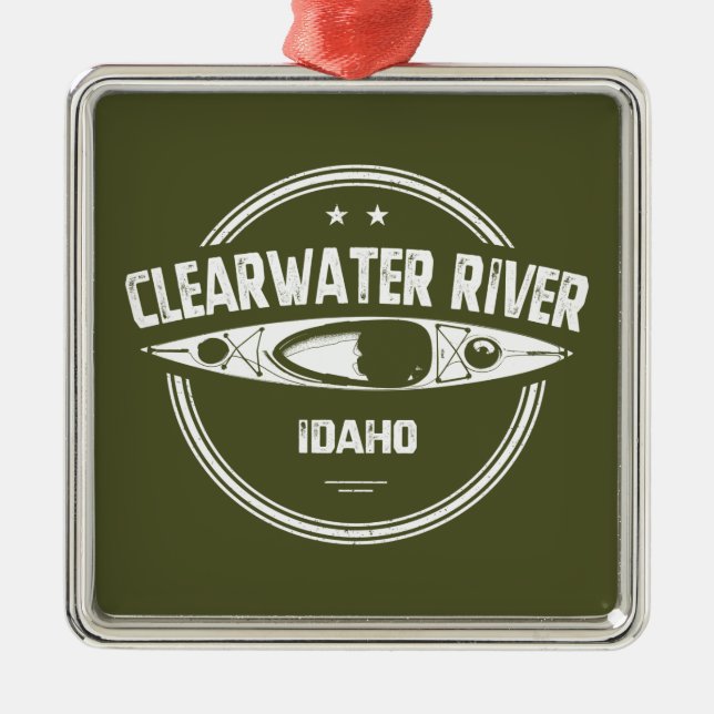 Clearwater River Idaho Kayaking Metal Tree Decoration (Front)