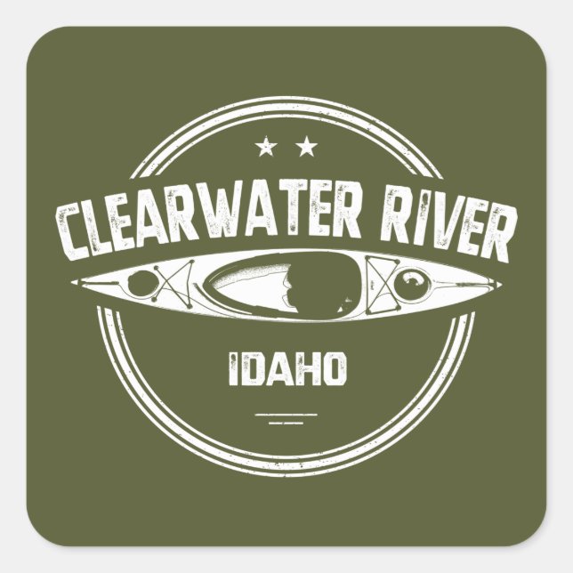 Clearwater River Idaho Kayaking Square Sticker (Front)