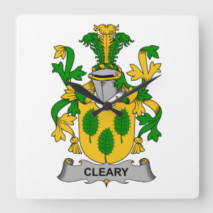 Cleary Family Crest Square Wall Clock