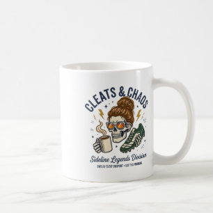 Cleats And Chaos Skeleton Soccer Mum, Funny Sideli Coffee Mug