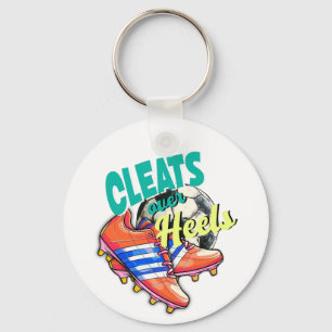 Cleats Over Heels, Soccer Shoes Football Key Ring