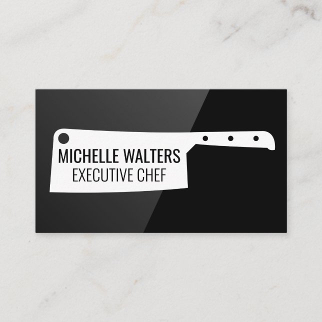 Cleaver Knife | Black Gloss | Culinary Business Card (Front)