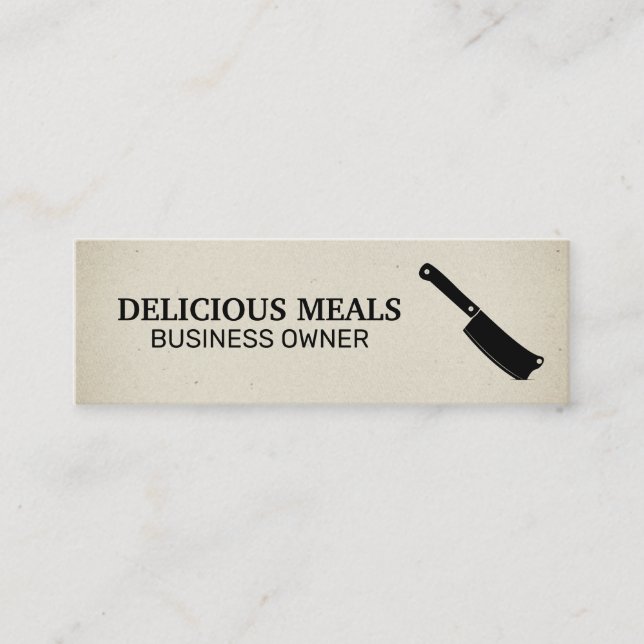 Cleaver Knife Icon Mini Business Card (Front)