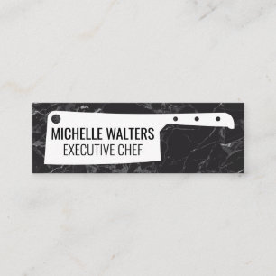 Cleaver Knife   Marble Background Mini Business Card